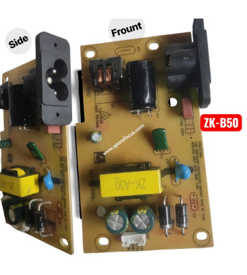 ZK-B50 Power Supply PCB Board with AC Power Socket - SMPS Circuit Board ZK-A50